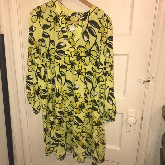 Anthropologie Maeve Ambar Tiered Dress Yellow NWOT - Picture 2 of 5